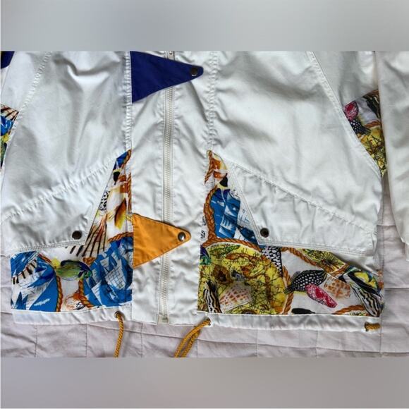 Vintage Vibrant Fish Patchwork Fishermancore Nautical Windbreaker Retro - Medium - Picture 5 of 15